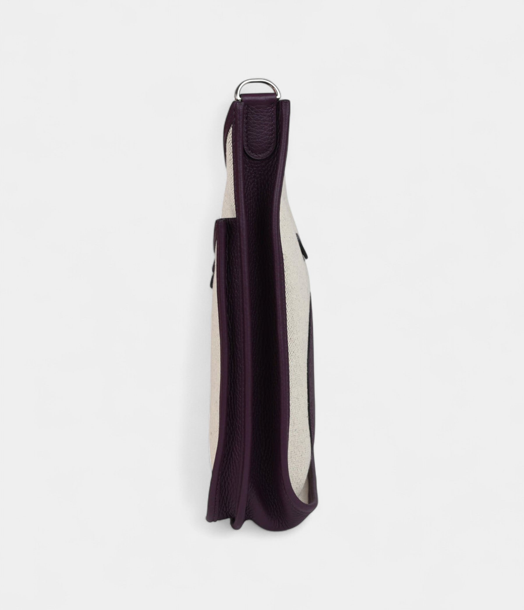 Hermès Evelyne III PM Cassis Clemence and Ecru Toile H Palladium Hardware