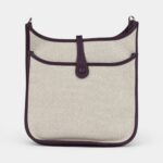 Hermès Evelyne III PM Cassis Clemence and Ecru Toile H Palladium Hardware