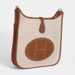 Hermès Evelyne III PM Gold Clemence and Ecru Toile H Canvas Gold Hardware