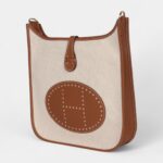Hermès Evelyne III PM Gold Clemence and Ecru Toile H Canvas Gold Hardware