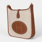 Hermès Evelyne III PM Gold Clemence and Ecru Toile H Canvas Gold Hardware