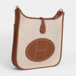 Hermès Evelyne III PM Gold Clemence and Ecru Toile H Canvas Gold Hardware