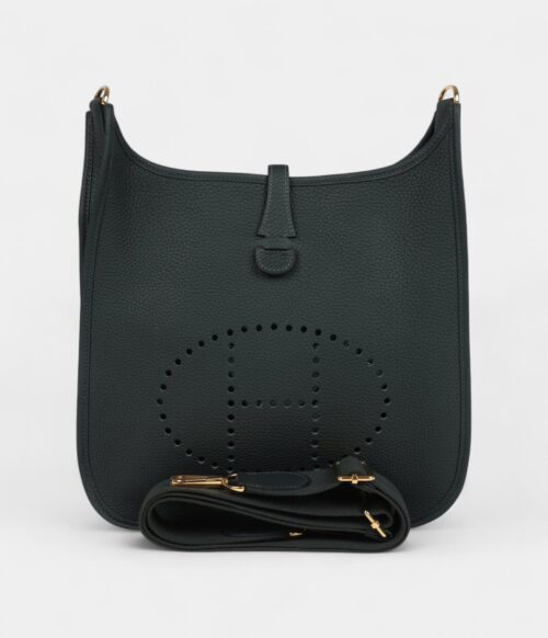 Hermès Evelyne III PM Vert Fonce Clemence Gold Hardware