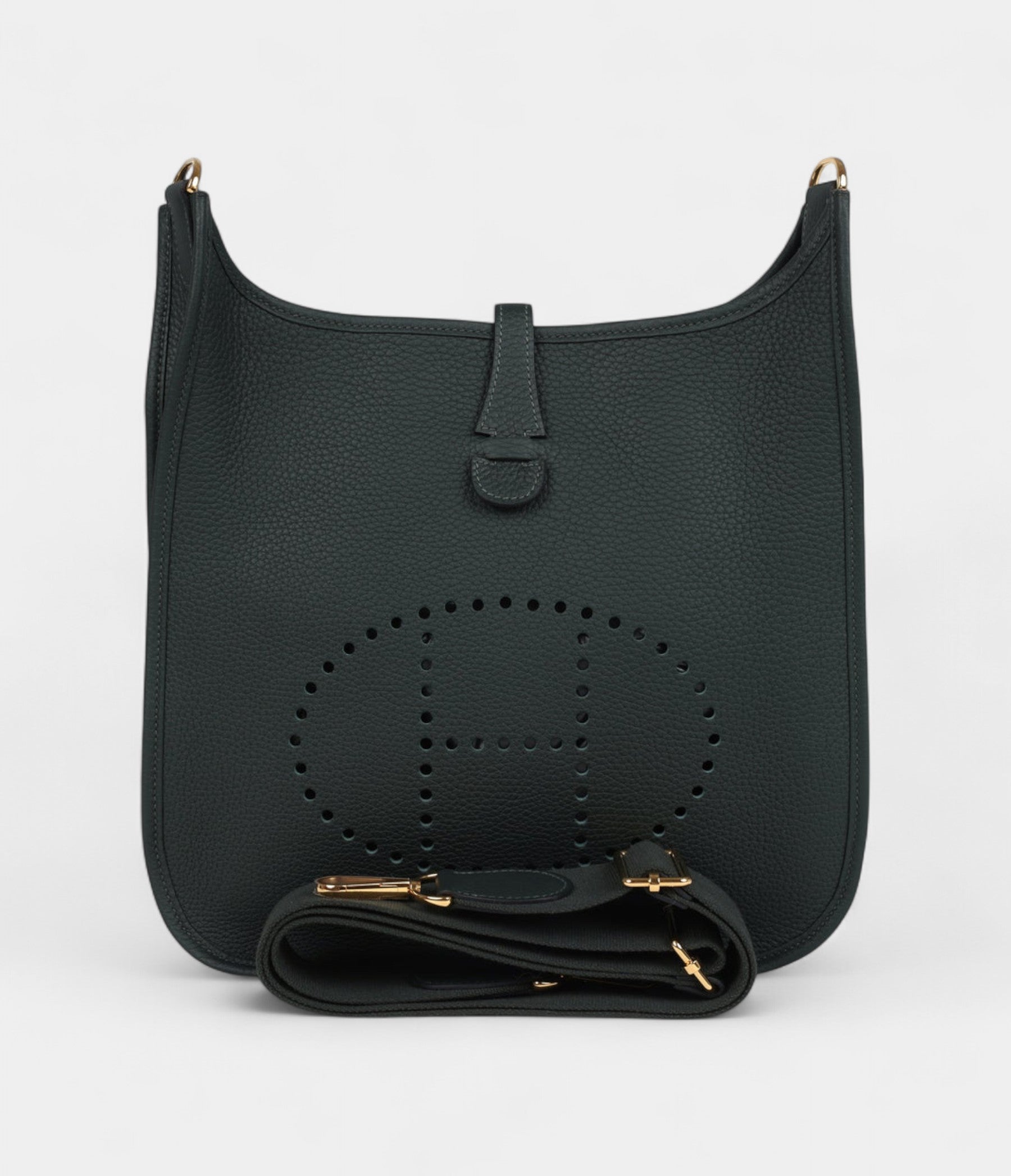 Hermès Evelyne III PM Vert Fonce Clemence Gold Hardware