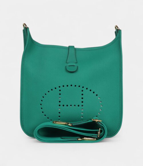 Hermès Evelyne III PM Vert Jade Clemence Gold Hardware