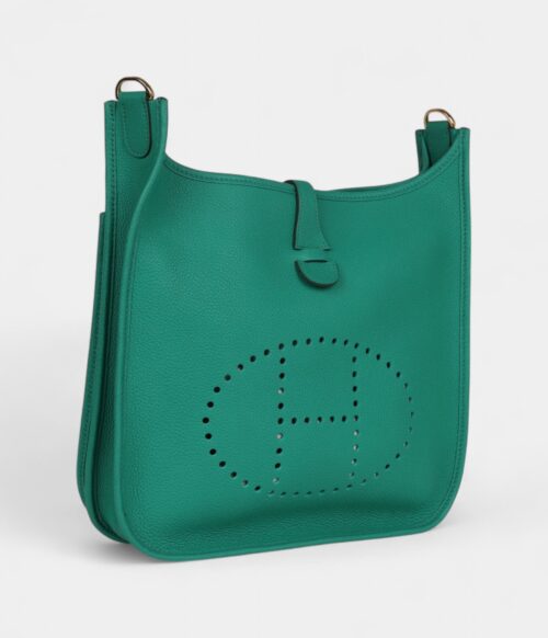 Hermès Evelyne III PM Vert Jade Clemence Gold Hardware