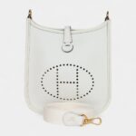 Hermès Evelyne New White Clemence Gold Hardware