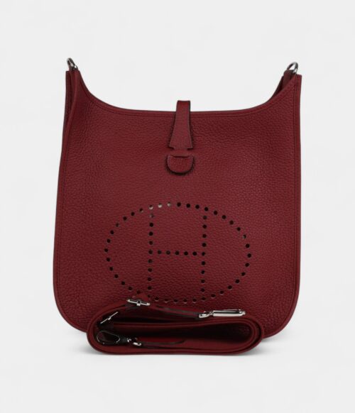 Hermès Evelyne PM Rouge H Clemence Palladium Hardware