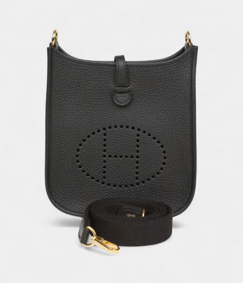 Hermès Evelyne TPM Black Clemence Gold Hardware