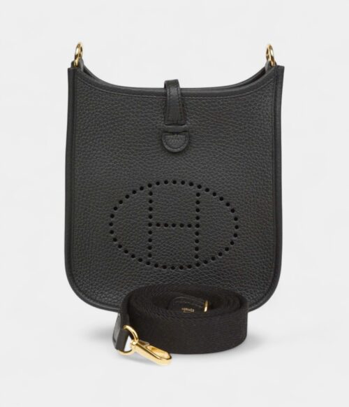 Hermès Evelyne TPM Black Clemence Gold Hardware