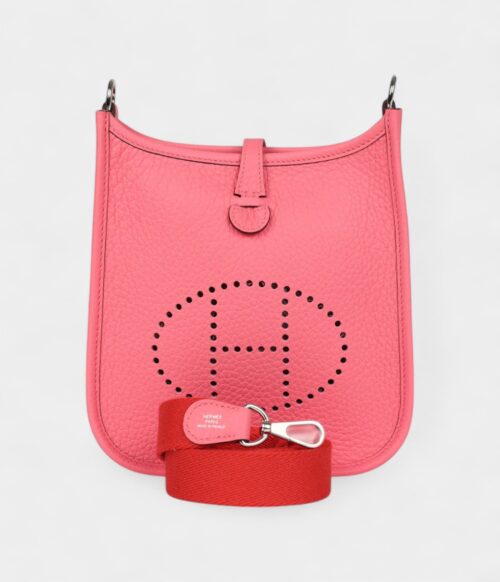 Hermès Evelyne TPM Rose Azalee Clemence Palladium Hardware