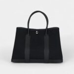 Hermès Garden Party 30 Black Toile and Negonda Palladium Hardware