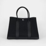 Hermès Garden Party 30 Black Toile and Negonda Palladium Hardware