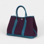 Hermès Garden Party 30 Cassis Toile H and Cobalt Negonda Palladium Hardware