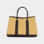 Hermès Garden Party 30 Paille Toile Militaire Canvas and Ebene Negonda Palladium Hardware
