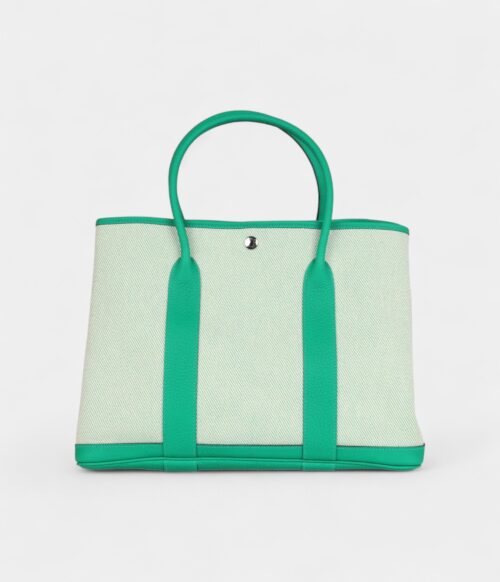 Hermès Garden Party 36 Menthe Toile H and Negonda Palladium Hardware