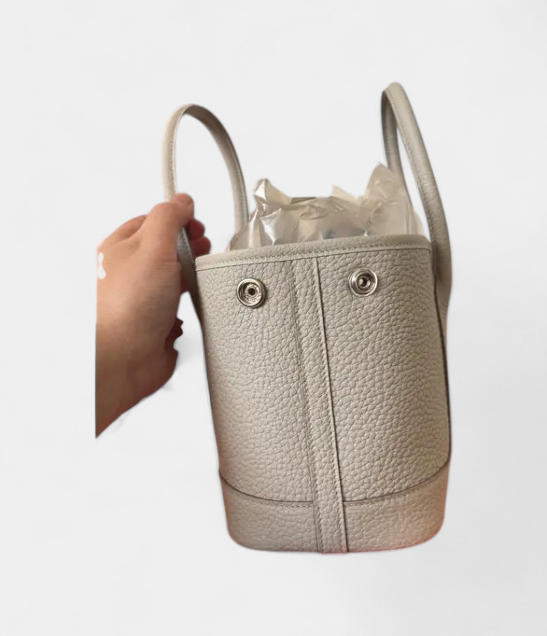 Hermès Garden Party Beige Leather Bag