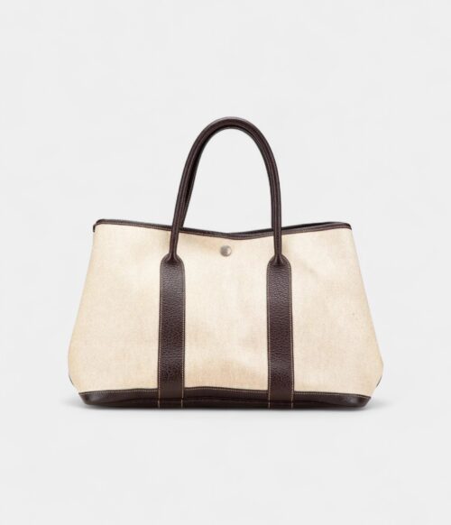 Hermes Garden Party Beige Leather Tote Bag