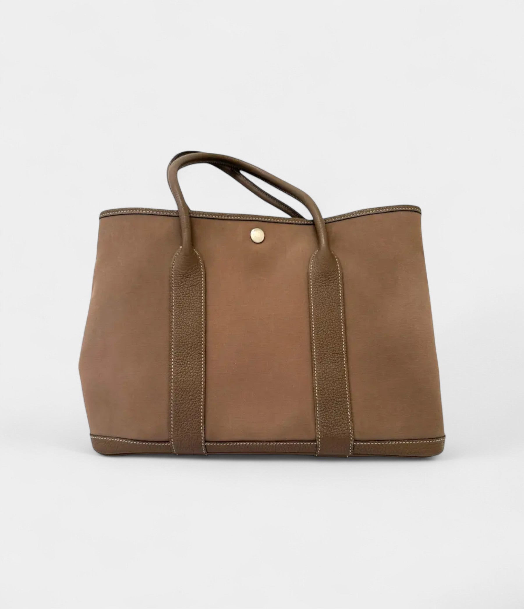 HermesGardenPartyBrownClothToteBag_2.jpg Hermes Garden Party Brown Cloth Tote Bag