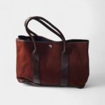 Hermès Garden Party Burgundy Canvas Tote Bag
