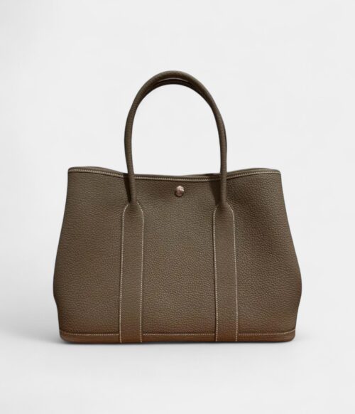 Hermès Garden Party Grey Leather Bag