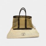 Hermes Garden Party Khaki leather tote Bag