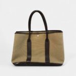 Hermes Garden Party Khaki leather tote Bag