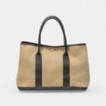 Hermès Garden Party Leather and Canvas Handbag