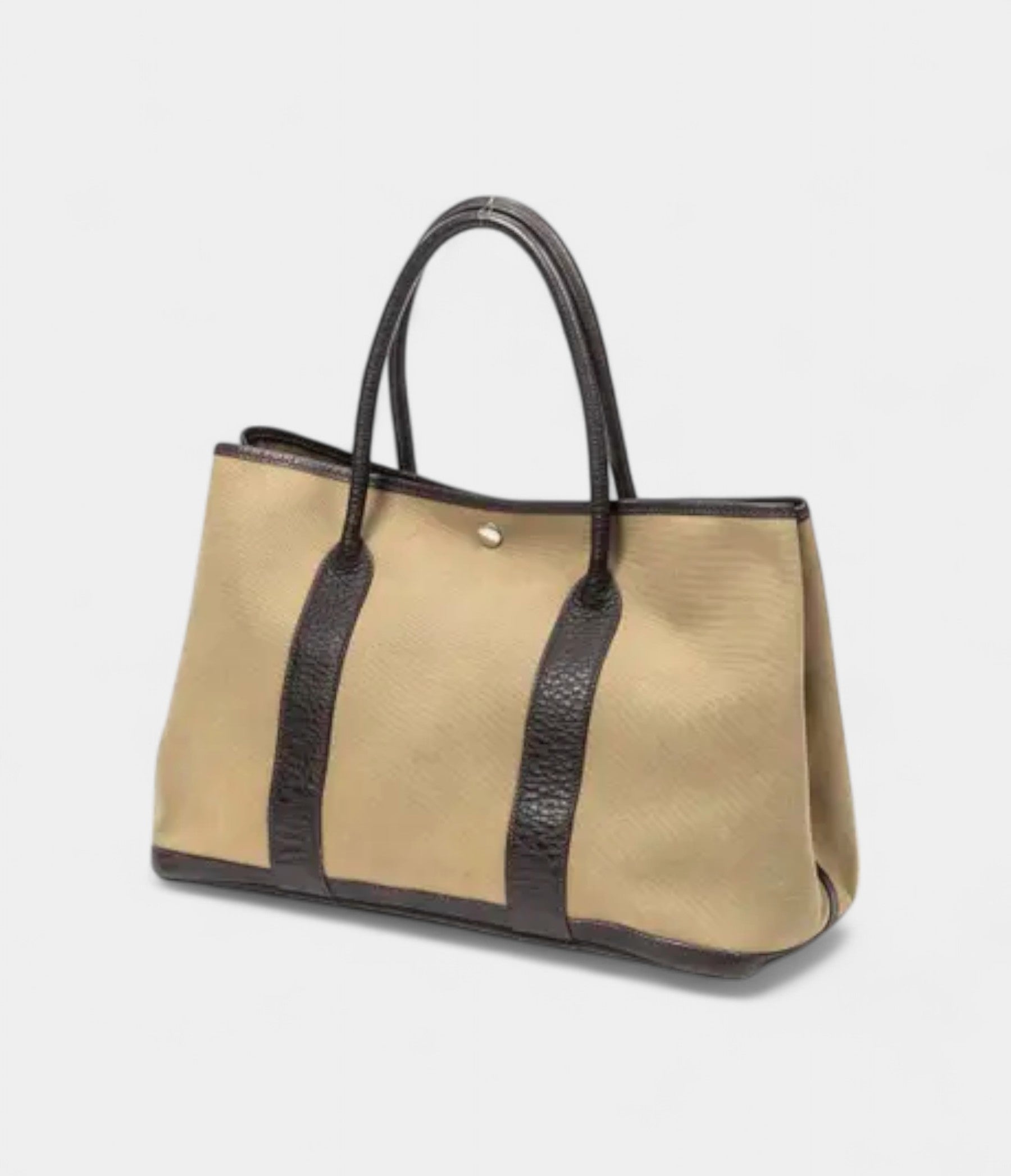 Hermès Garden Party Leather and Canvas Handbag