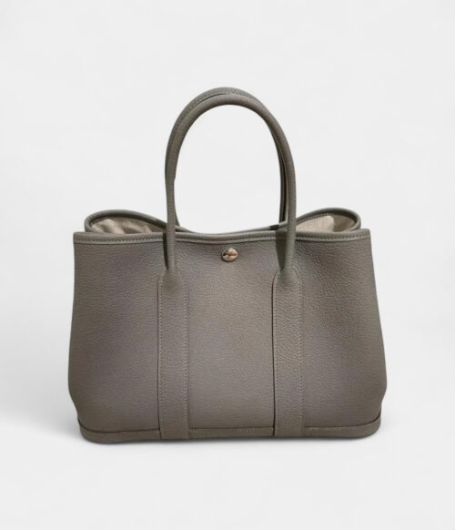 Hermes Garden party Grey leather Tote Bag