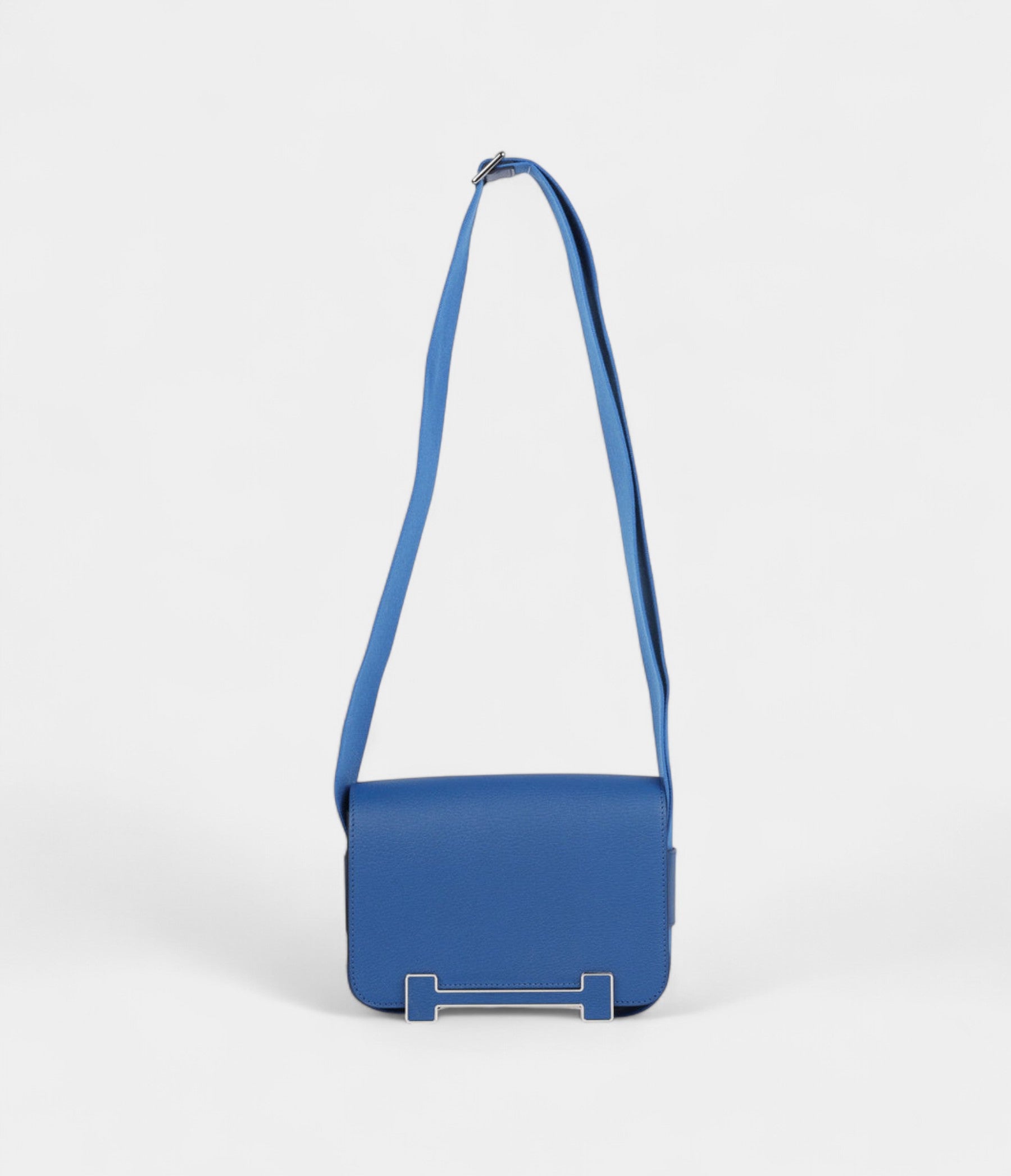 Hermès Geta Bag Bleu France Chevre Palladium Hardware