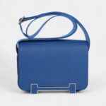 Hermès Geta Bag Bleu France Chevre Palladium Hardware