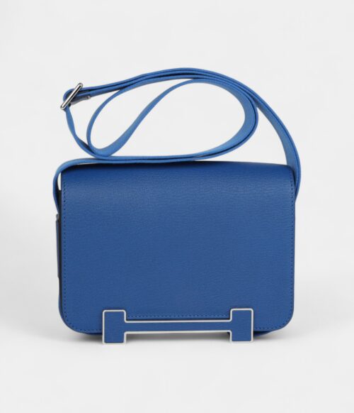 Hermès Geta Bag Bleu France Chevre Palladium Hardware