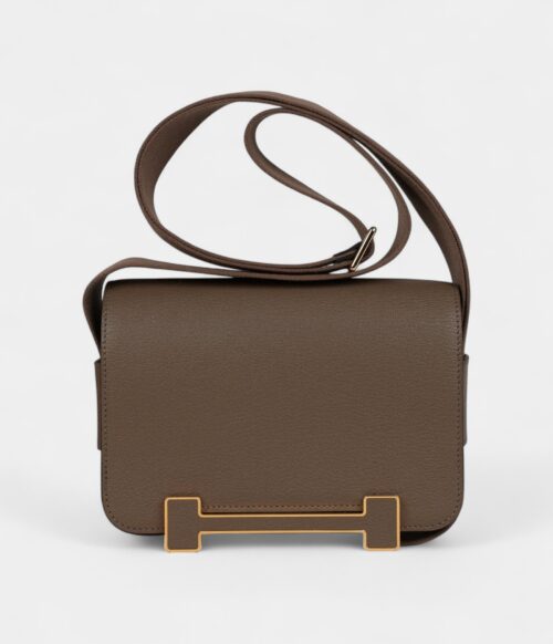 Hermès Geta Etoupe Chevre Mysore Gold Hardware