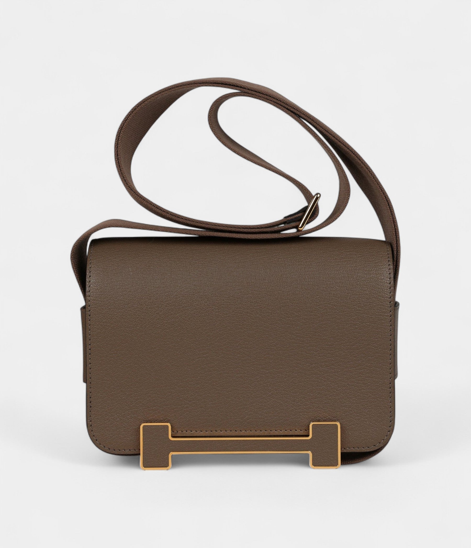 Hermès Geta Etoupe Chevre Mysore Gold Hardware