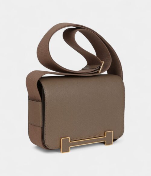 Hermès Geta Etoupe Chevre Mysore Gold Hardware