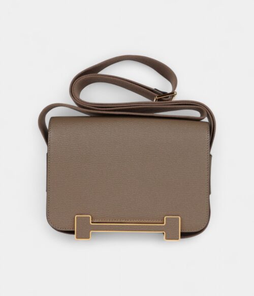 Hermès Geta Etoupe Goat Gold Hardware