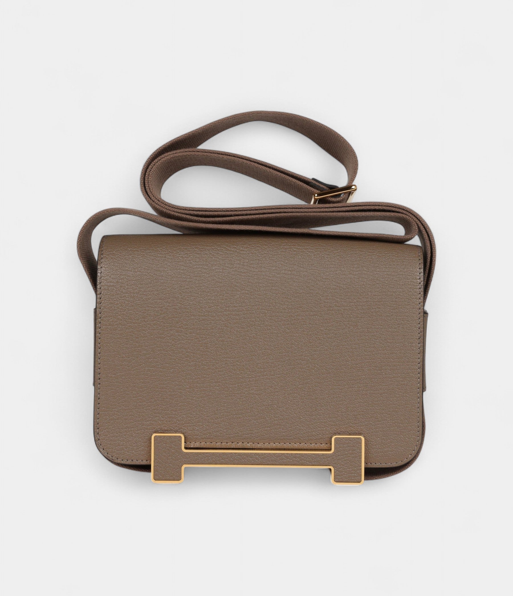 Hermès Geta Etoupe Goat Gold Hardware