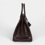 Hermès Ghillies Birkin 35 Ebene Matte Alligator and Swift Palladium Hardware
