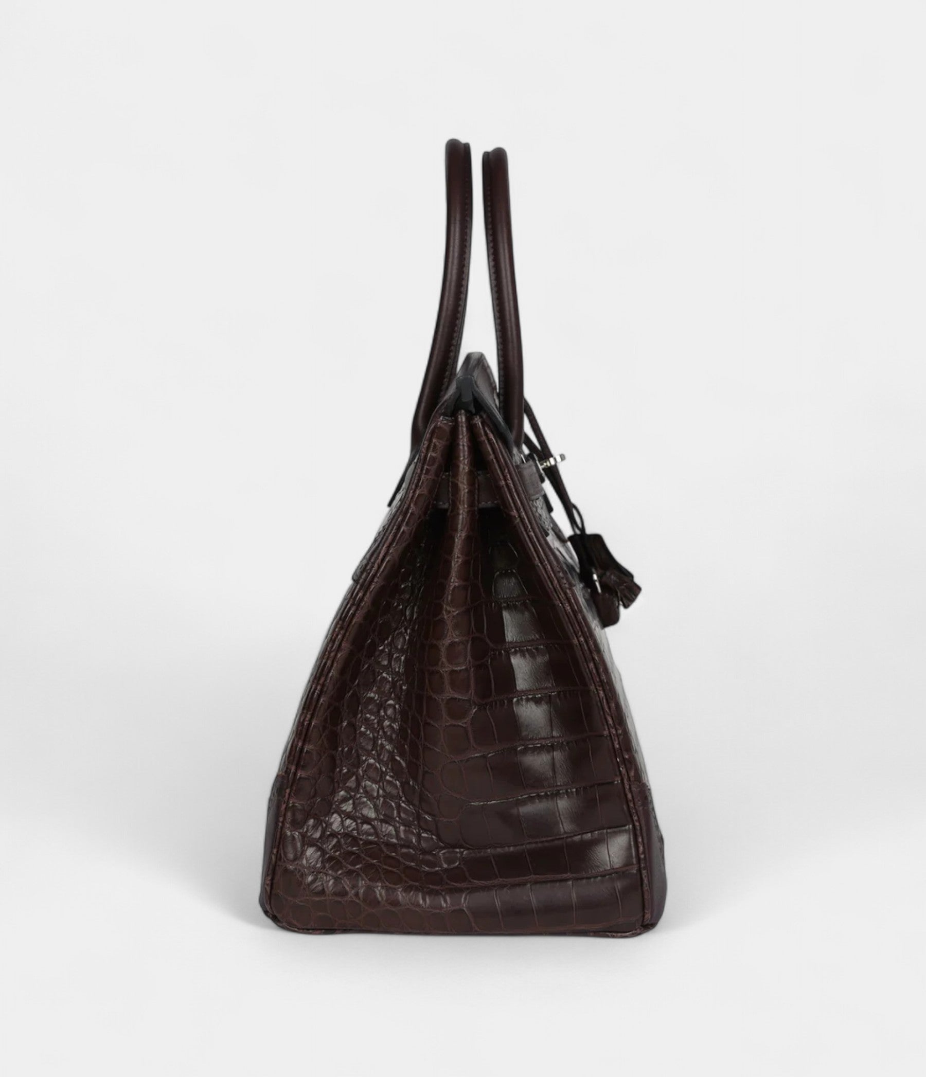 Hermès Ghillies Birkin 35 Ebene Matte Alligator and Swift Palladium Hardware