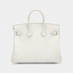 Hermes Gris Pale Swift Birkin 25 Palladium Hardware