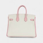 Hermès Birkin 25 – Rose Sakura & White Clemence with Brushed Palladium Hardware
