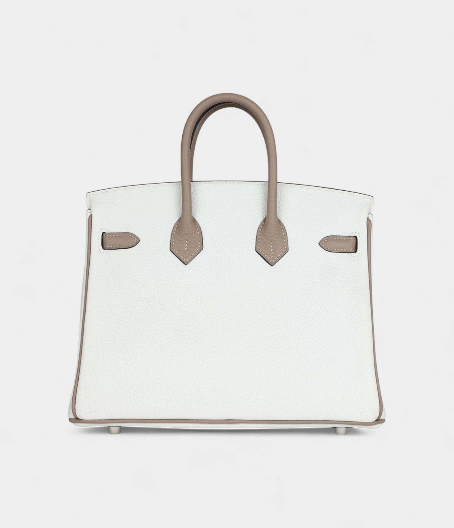 HermesHSSBirkin25_White_EtoupeClemencewithBrushedPalladiumHardware_3-1.jpg Hermès Birkin 25 – White & Etoupe Clemence with Brushed Palladium Hardware