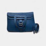 Hermès Halzan Blue Leather Handbag