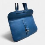 Hermès Halzan Blue Leather Handbag