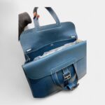 Hermès Halzan Blue Leather Handbag