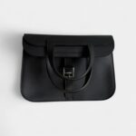 Hermès Halzan Leather Black Handbag