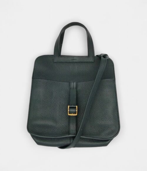 Hermès Halzan Black Leather Handbag