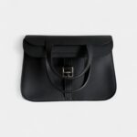Hermès Halzan Leather Black Handbag