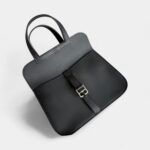 Hermès Halzan Leather Black Handbag